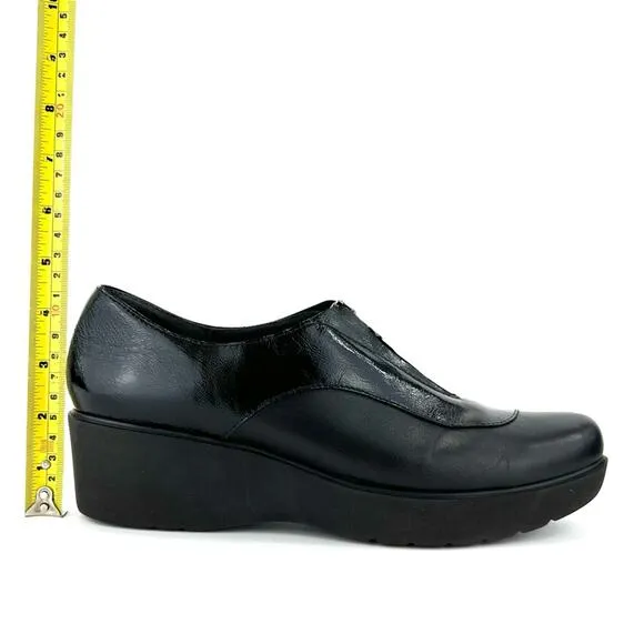 MUNRO &quot;Proper Size🦶Perfect Fit&quot; BLACK LEATHER WEDGE PLATFORM PUMPS/SHOES