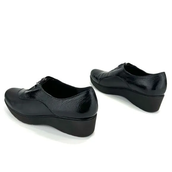 MUNRO &quot;Proper Size🦶Perfect Fit&quot; BLACK LEATHER WEDGE PLATFORM PUMPS/SHOES