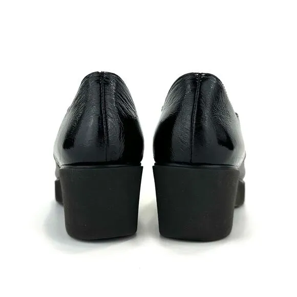 MUNRO &quot;Proper Size🦶Perfect Fit&quot; BLACK LEATHER WEDGE PLATFORM PUMPS/SHOES