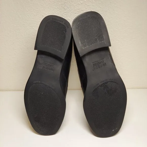 Munro Shoes Women's Size 7 Black Leather Loafer Slip On Low Block Heel