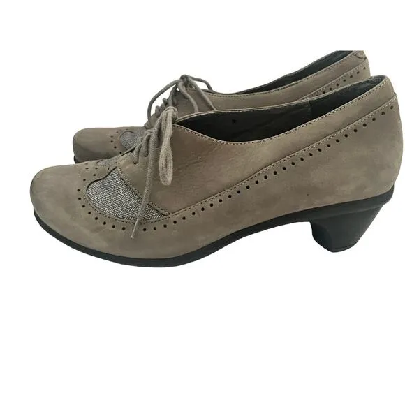 Naot Retro Oxford Lace Up Shoes Heels •6 6.5 / 37•Academia Steampunk Leather NEW