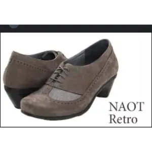 Naot Retro Oxford Lace Up Shoes Heels •6 6.5 / 37•Academia Steampunk Leather NEW