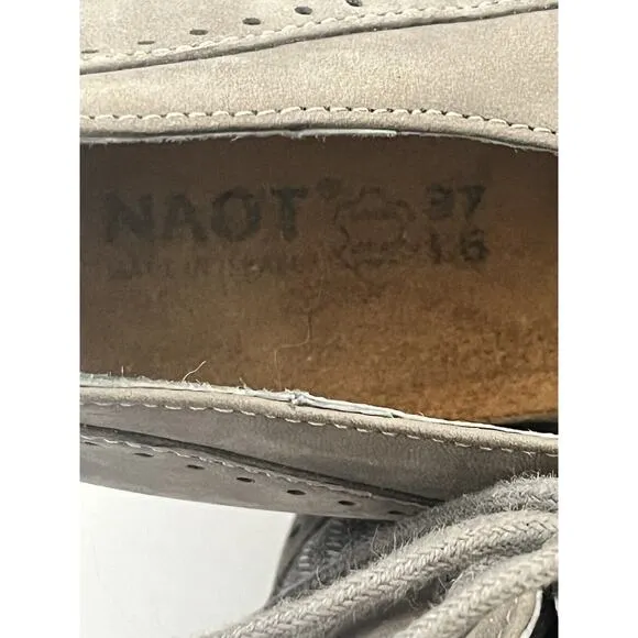 Naot Retro Oxford Lace Up Shoes Heels •6 6.5 / 37•Academia Steampunk Leather NEW
