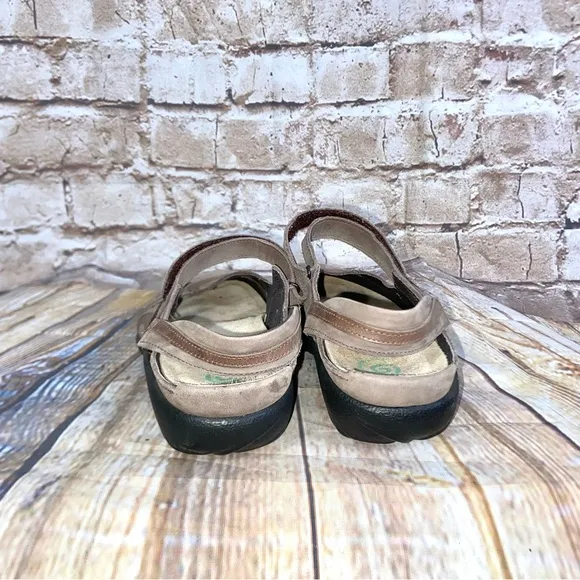 Naot Rongo Mary Jane Slingback Brown Leather Shoes Size 38 (7-7.5)