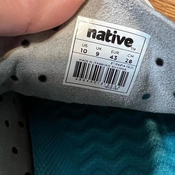 Native Gray Outdoor Water Shoes Mens Size 10