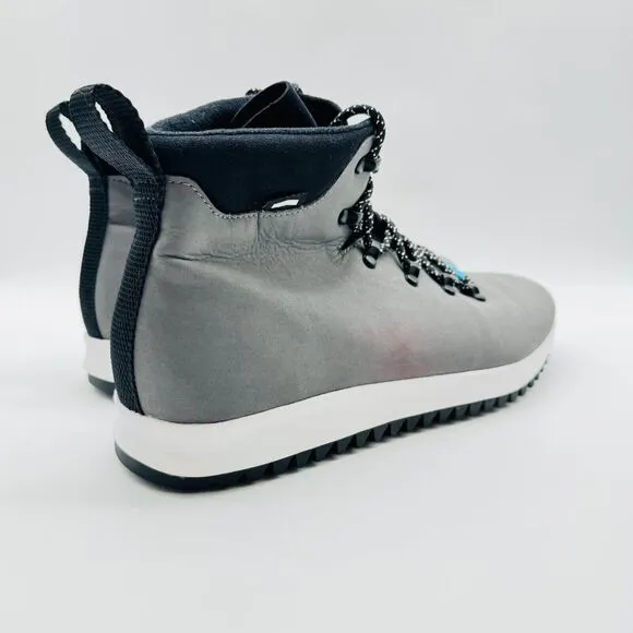 Native Shoes Mens 11 Gray White Apex Dublin Hiking Style Ankle Boots Comfort