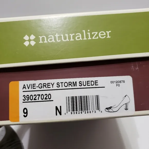 Naturalizer Avie-Storm Suede Grey Women's Slip On Pump Heel Shoes Sz 9