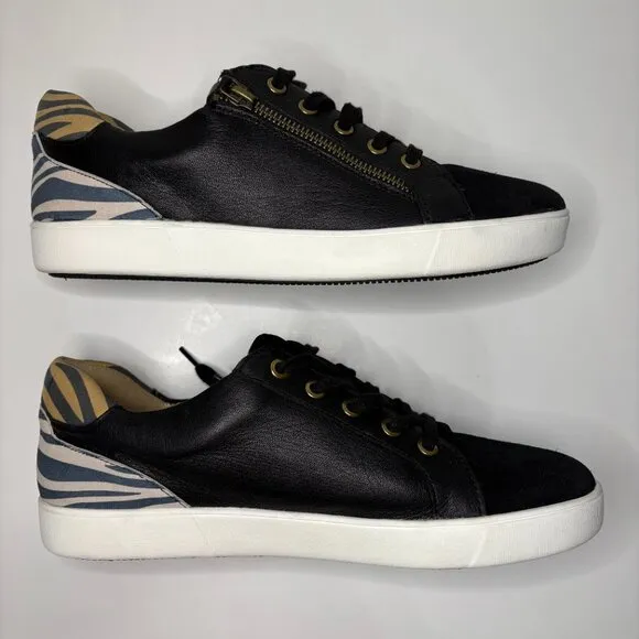 Naturalizer Leather Sneaker Size 10 Black Lace Up Macayla Casual Shoes