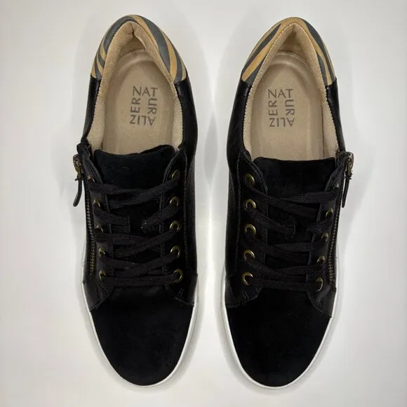 Naturalizer Leather Sneaker Size 10 Black Lace Up Macayla Casual Shoes