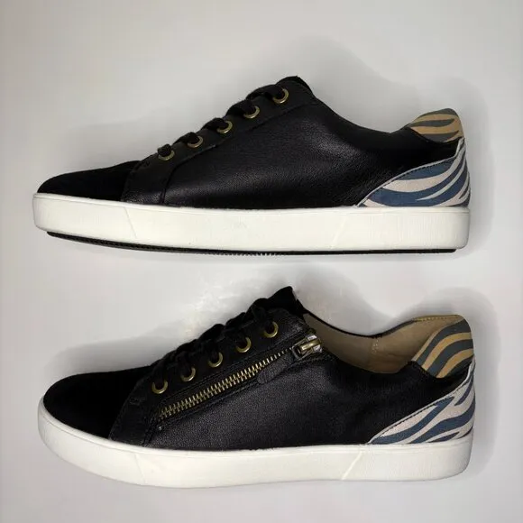 Naturalizer Leather Sneaker Size 10 Black Lace Up Macayla Casual Shoes