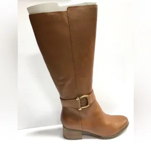 Naturalizer Women’s Daelynn, Brown Leather Boots, Size 8 Wide