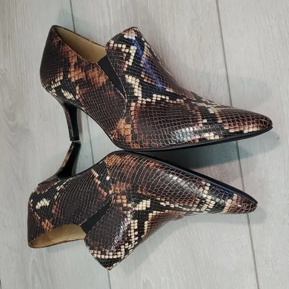 Naturalizer Womens Evan Snake Ankle Leather Pointed Toe Heels Shoes sz 9M