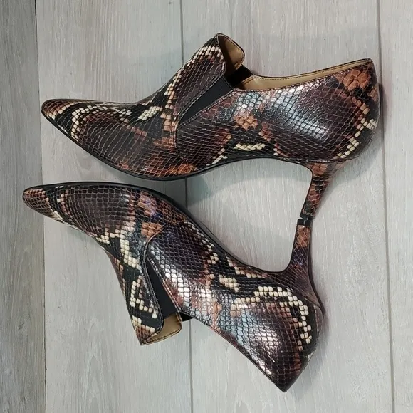 Naturalizer Womens Evan Snake Ankle Leather Pointed Toe Heels Shoes sz 9M