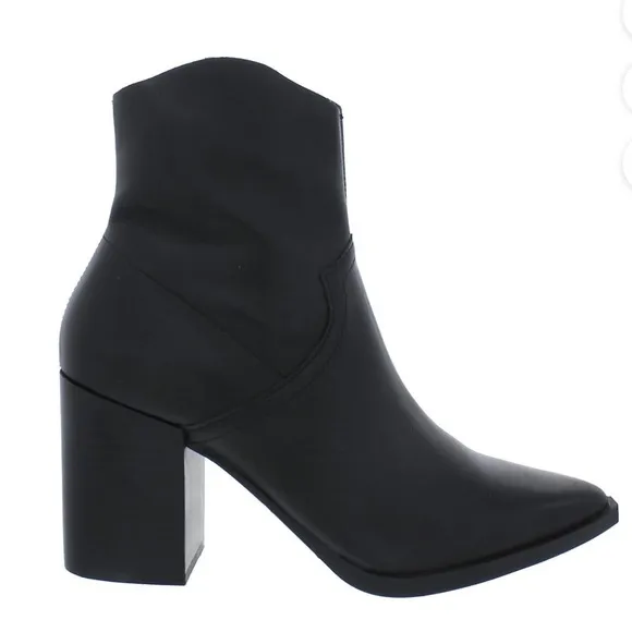 NEW $140 Steve Madden Cate Black Leather western boots women size 6.5
