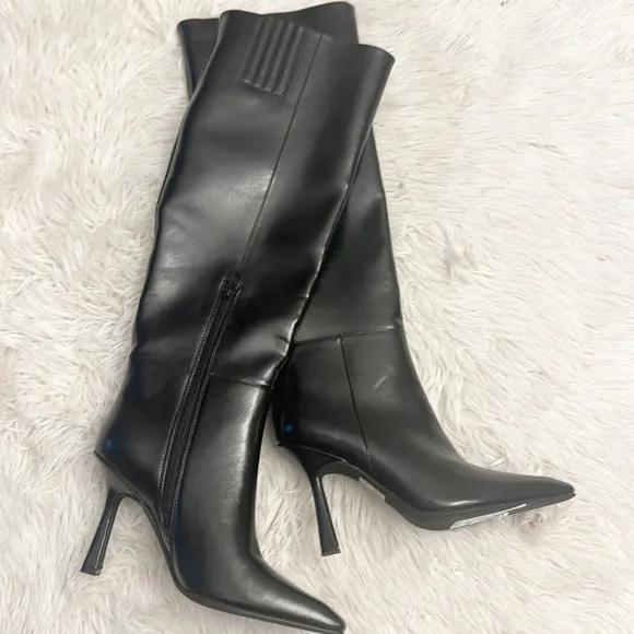 NEW $215 Jeffrey Campbell Sincerely Black stiletto boots women size 5.5