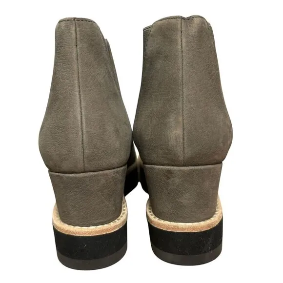 NEW $250 Sz 6.5 Women Eileen Fisher Caddy Nubuck Leather Chelsea Wedge Boots
