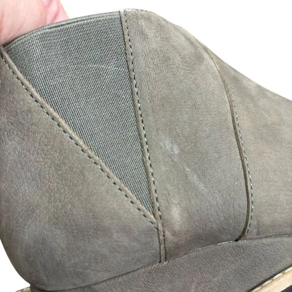 NEW $250 Sz 6.5 Women Eileen Fisher Caddy Nubuck Leather Chelsea Wedge Boots
