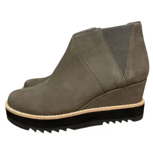 NEW $250 Sz 6.5 Women Eileen Fisher Caddy Nubuck Leather Chelsea Wedge Boots