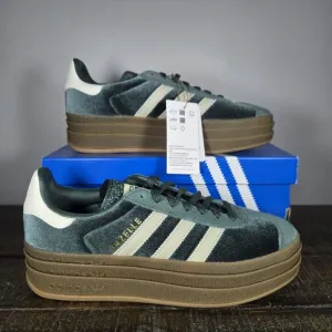 NEW Adidas Gazelle Bold Womens Size 7 Platform Sneakers Shoes Green Brown IG4391