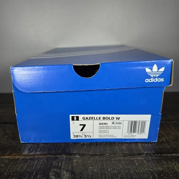 NEW Adidas Gazelle Bold Womens Size 7 Platform Sneakers Shoes Green Brown IG4391