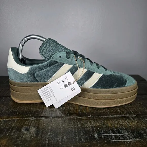 NEW Adidas Gazelle Bold Womens Size 7 Platform Sneakers Shoes Green Brown IG4391