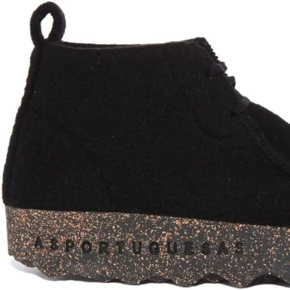 NEW ASPORTUGUESAS Made In Portugal Cody Sneaker Boots Black for women 663tn