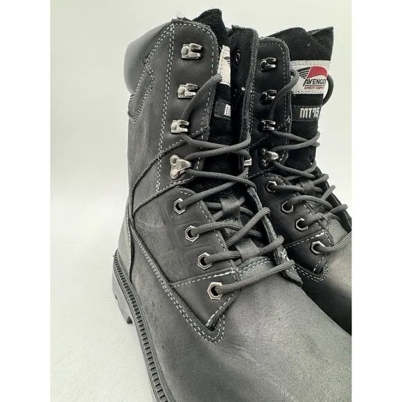 NEW Avenger INTERNAL MET GUARD Men's Steel Toe Boot Black US Size 9 Medium NIB