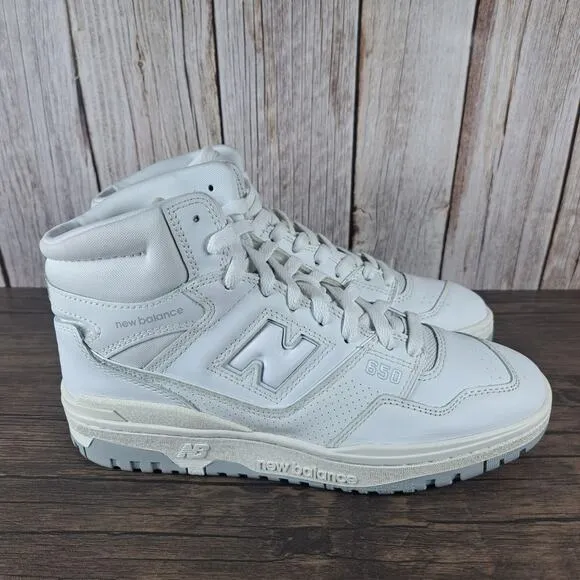 New Balance 650 High Casual Sneaker White Gray Men's Sz 8 Women's Sz 9.5 (GUC)