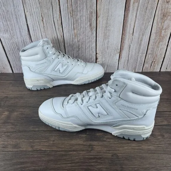 New Balance 650 High Casual Sneaker White Gray Men's Sz 8 Women's Sz 9.5 (GUC)