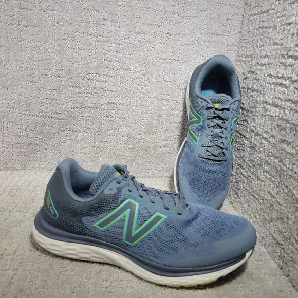 New Balance Fresh Foam M680LL7 Mens Size 11 Ocean Gray Running Sneakers Shoes