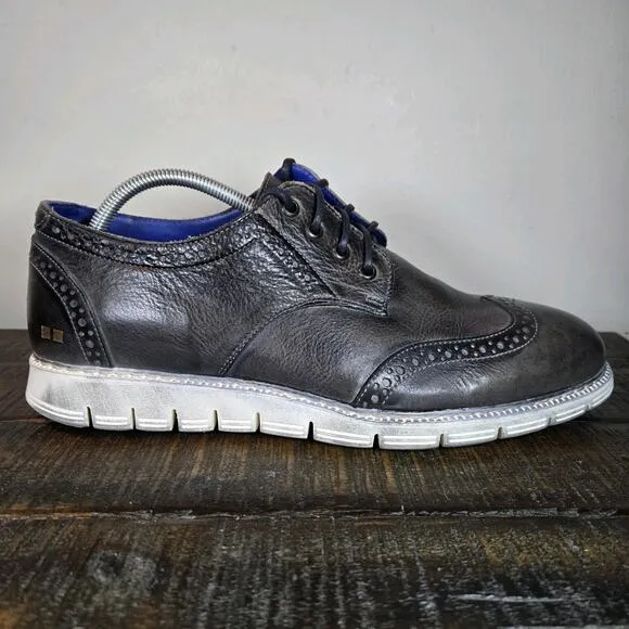 NEW BED STU Cayuga II Mens Size 10 Oxford Sneakers Organic Leather Gray White
