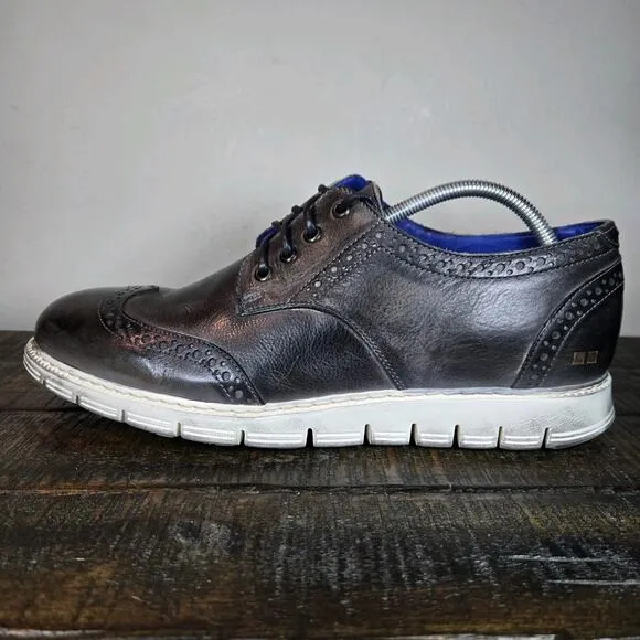 NEW BED STU Cayuga II Mens Size 10 Oxford Sneakers Organic Leather Gray White