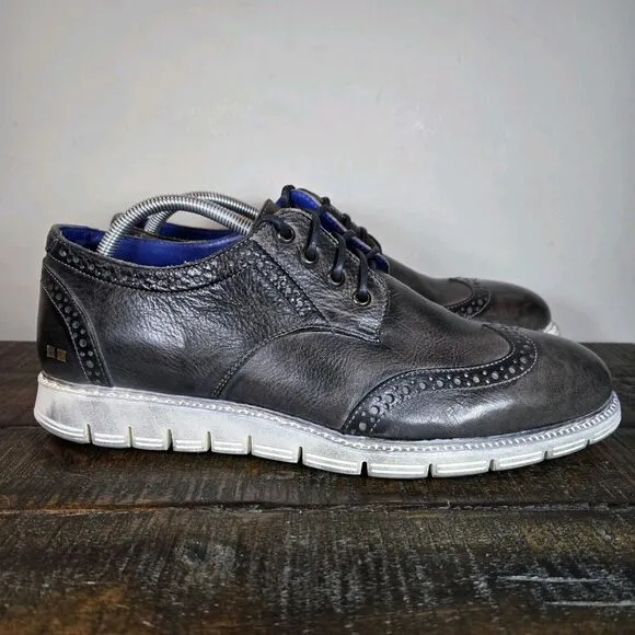 NEW BED STU Cayuga II Mens Size 10 Oxford Sneakers Organic Leather Gray White