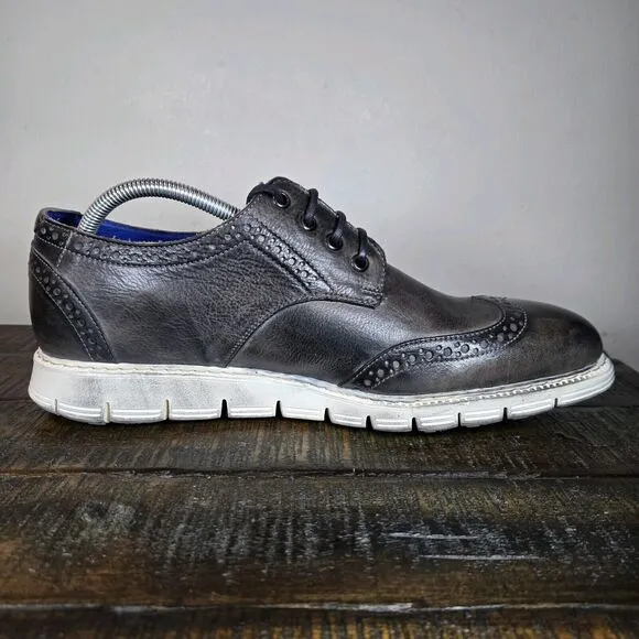 NEW BED STU Cayuga II Mens Size 10 Oxford Sneakers Organic Leather Gray White