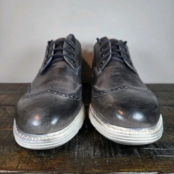 NEW BED STU Cayuga II Mens Size 10 Oxford Sneakers Organic Leather Gray White