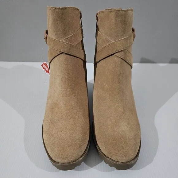 NEW Blondo Tamzin Ankle Boot Waterproof Tan Suede Size 8.5