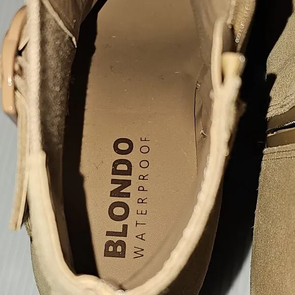NEW Blondo Tamzin Ankle Boot Waterproof Tan Suede Size 8.5