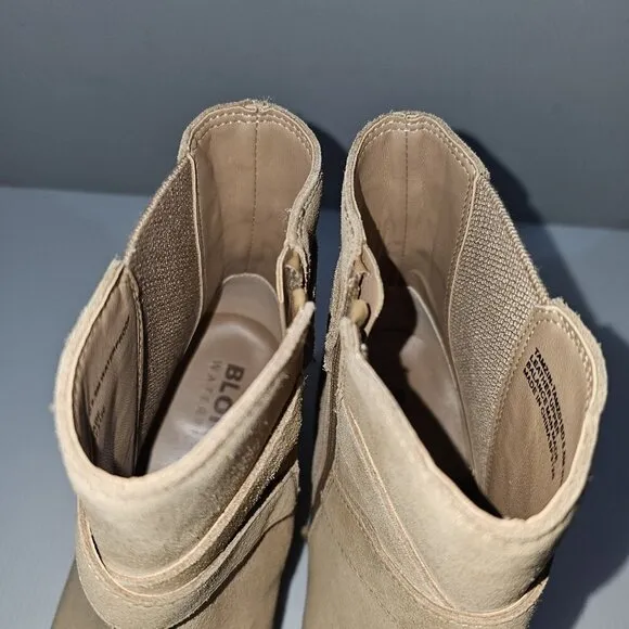 NEW Blondo Tamzin Ankle Boot Waterproof Tan Suede Size 8.5