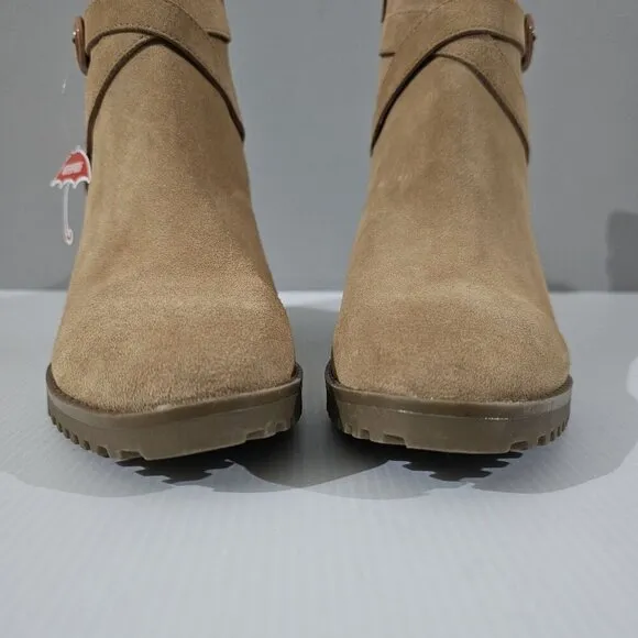 NEW Blondo Tamzin Ankle Boot Waterproof Tan Suede Size 8.5