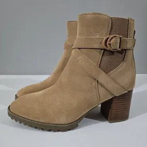 NEW Blondo Tamzin Ankle Boot Waterproof Tan Suede Size 8.5