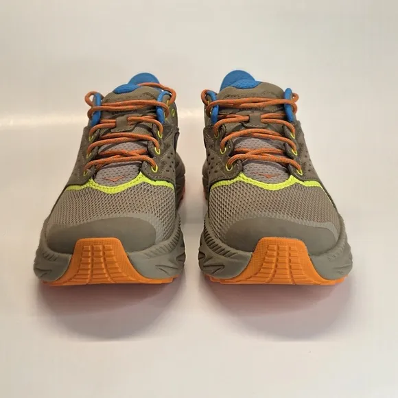 New Boys' Hoka One Anacapa 2 Low GTX Hiking Sneaker Dune Vibrant Orange Size 6&amp;7