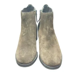 New Cole Haan Holis Brown Suede Bootie Gold Buckle Side Zip W29147 Women's 6B