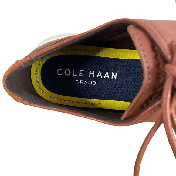 NEW Cole Haan Mens Grand Plus Plain Toe Oxford Shoes Size 8.5 British Tan C36935
