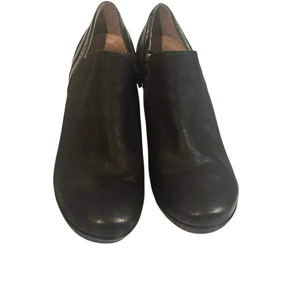NEW Dansko Marcia Ankle Boots Clogs •Women 41/ 10• Leather Black Booties $189