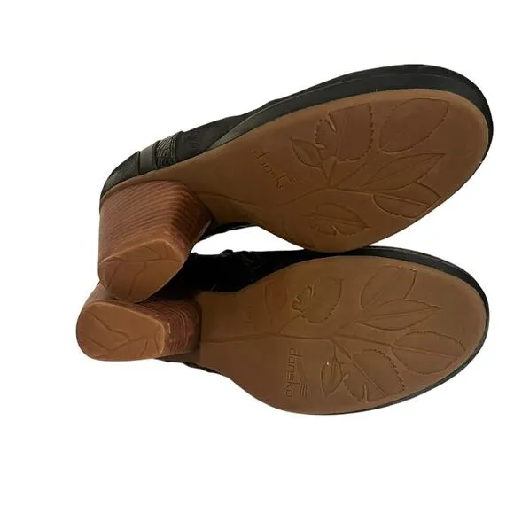 NEW Dansko Marcia Ankle Boots Clogs •Women 41/ 10• Leather Black Booties $189