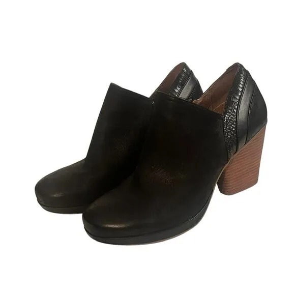 NEW Dansko Marcia Ankle Boots Clogs •Women 41/ 10• Leather Black Booties $189