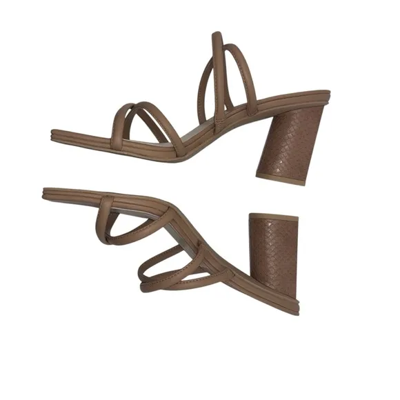 New DOLCE VITA Women's Patsi Block Heel Sandal Women’s Size 10 M - Cafe Leather