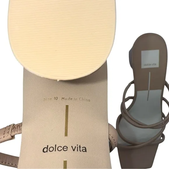 New DOLCE VITA Women's Patsi Block Heel Sandal Women’s Size 10 M - Cafe Leather