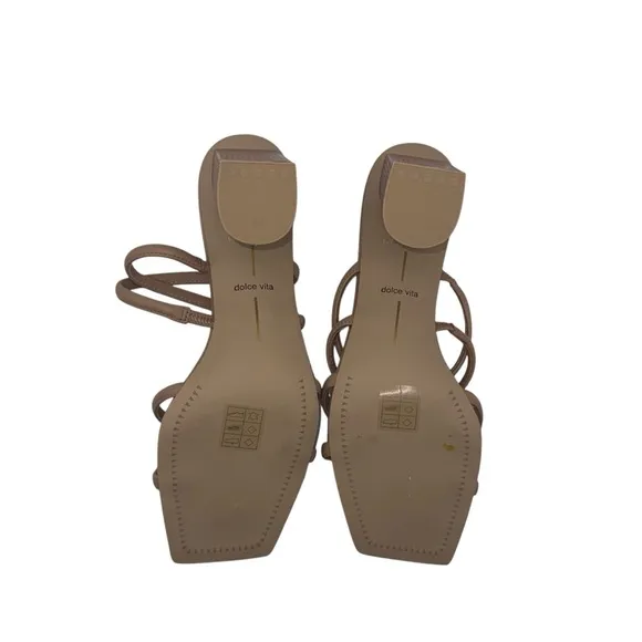 New DOLCE VITA Women's Patsi Block Heel Sandal Women’s Size 10 M - Cafe Leather