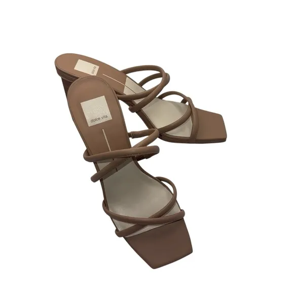 New DOLCE VITA Women's Patsi Block Heel Sandal Women’s Size 10 M - Cafe Leather
